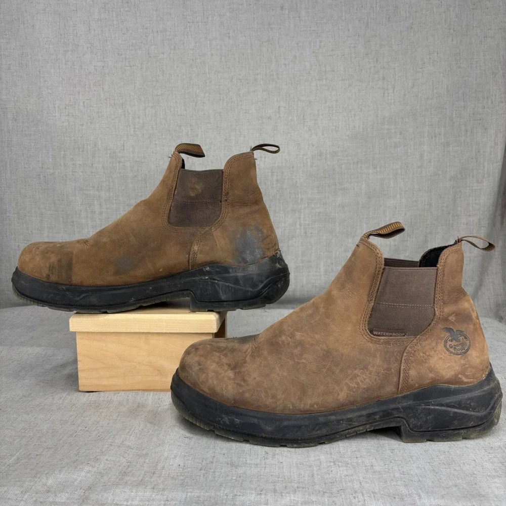 Georgia Boot LX Point Ultra CT Chelsea Work Boots Brown Leather Men's Size 13